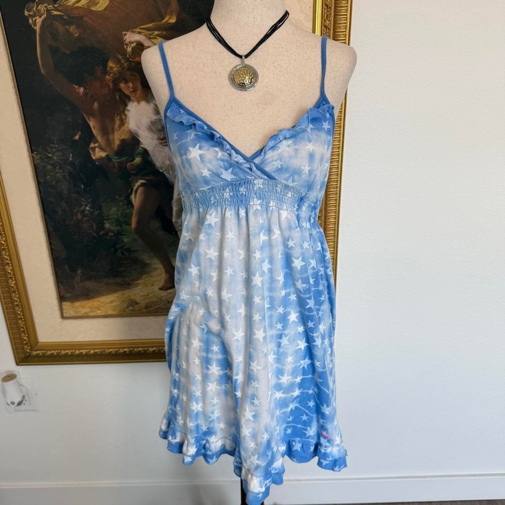 Y2K Vixtoria's Secret Stars Dress with Embroidered Pink Dog